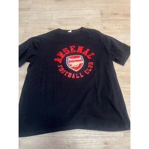 Arsenal Football Club Black T Shirt Men's Size L Short Sleeve Soccer